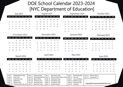 Nyc Department Of Education Calendar 2017 2018